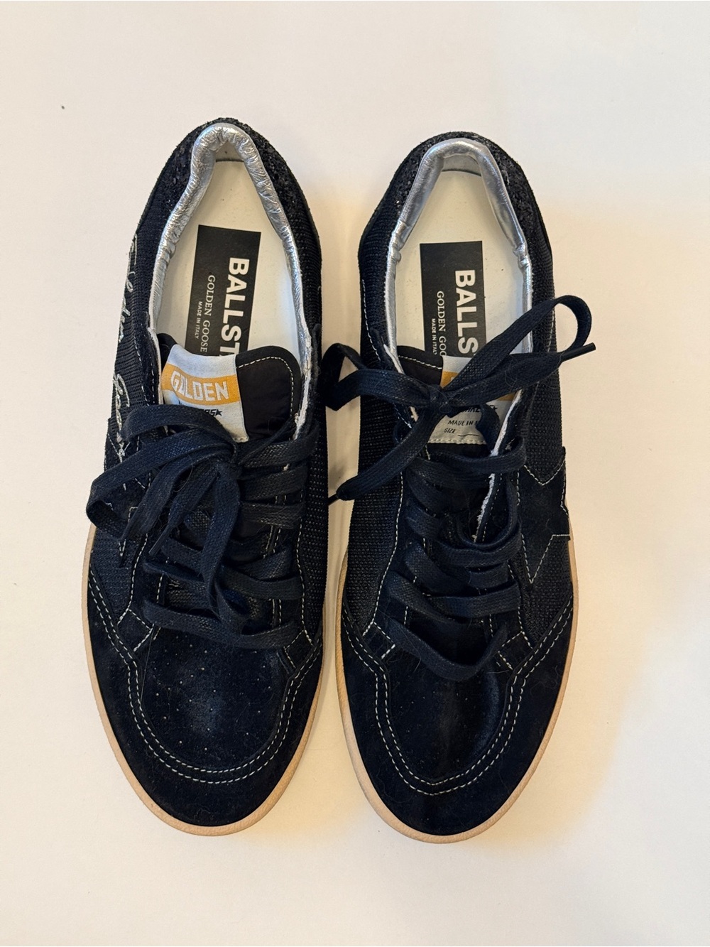 Golden Goose Ball Star Women’s US 10 EU 40 Black Glitter Sneakers Italy